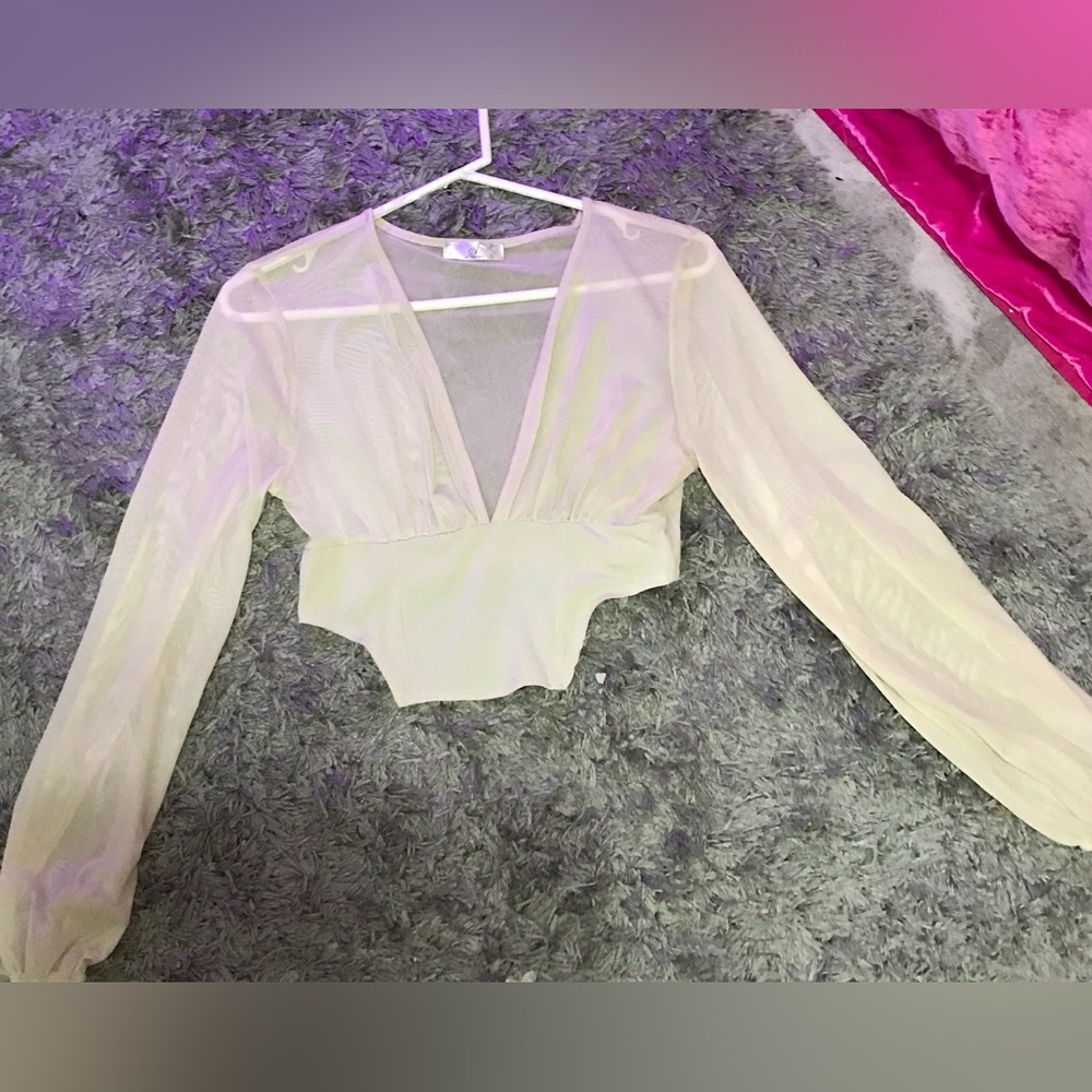 Elegant Sheer Cream Blouse